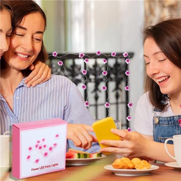 Multicolor Flower Lights Cherry Blossom StringLight Battery Operated&USB Powered - Picture 2 of 6